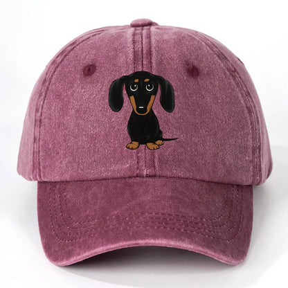 1pc Unisex Dog Embroidery Baseball Cap Outdoor Sport Washed