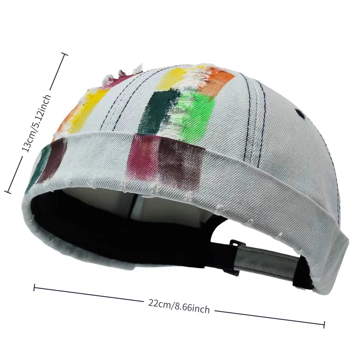 2026 Unisex Single‑Piece Beanie, Distressed Colorful Denim Fisherman Cap