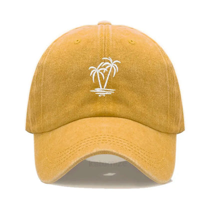 Coconut Tree Embroidery Baseball Cap