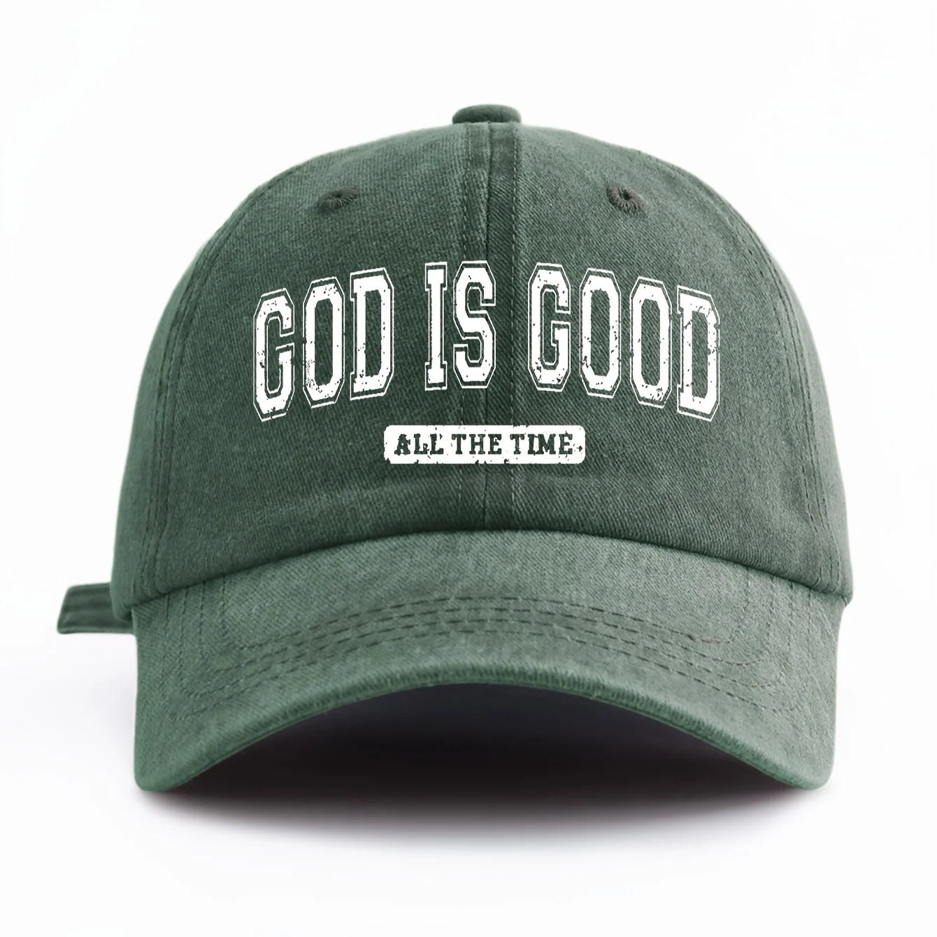 God Is Good Printed Water Washed Baseball Hat Simple