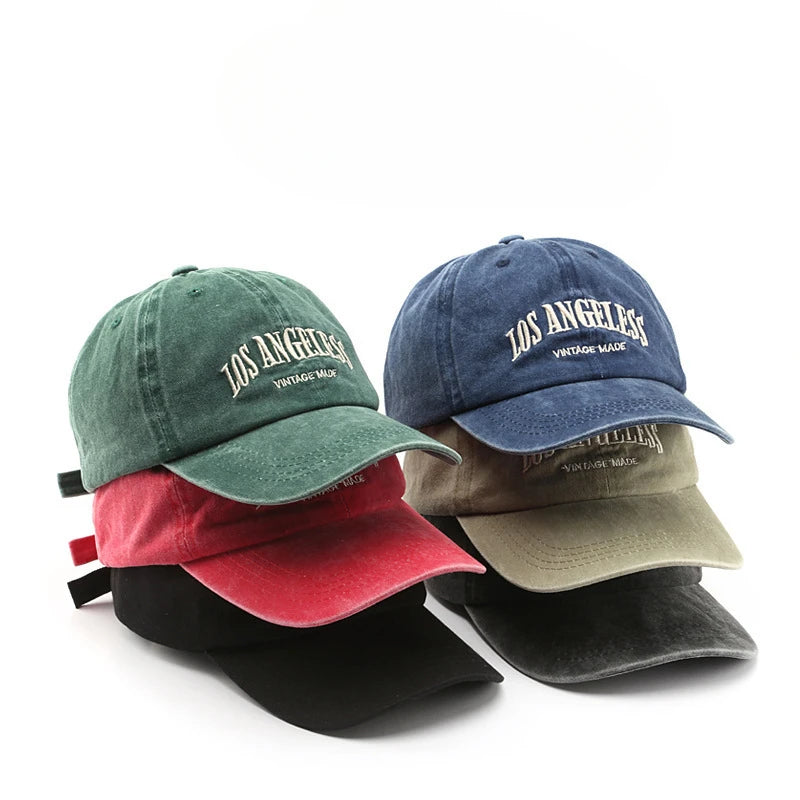 Baseball Cap Female Spring And Autumn Tide Denim Washed Letter Cap