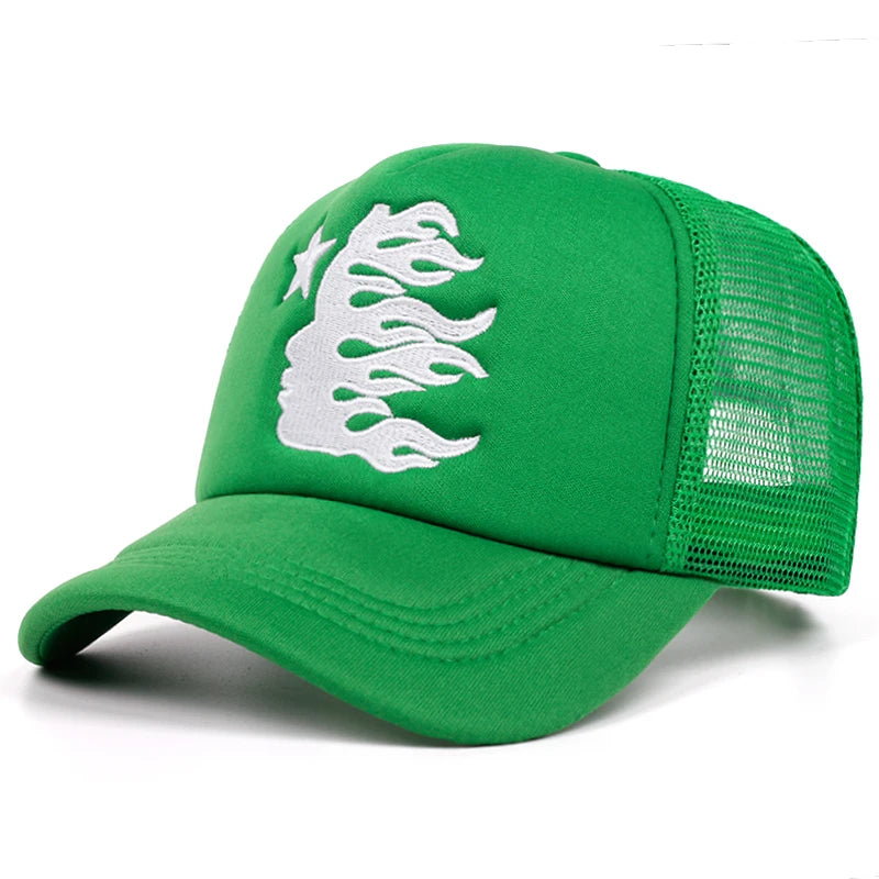 Five Pointed Star Portrait Sponge Baseball Cap Women Men Outdoor Sports Event Mesh Cap Trucker Hat