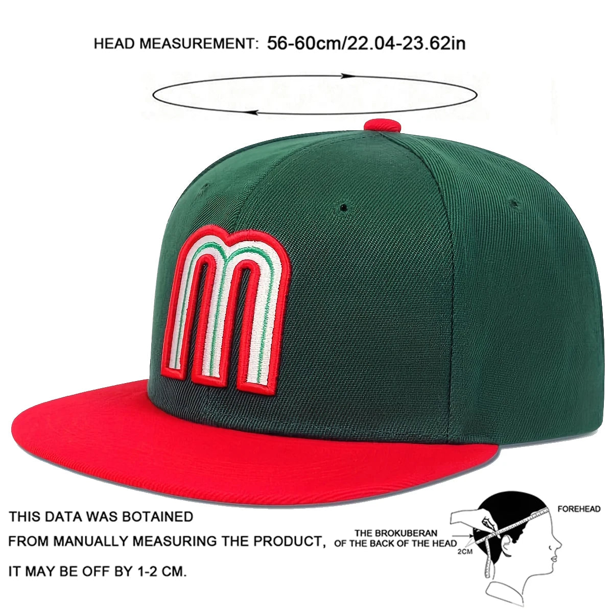 Unisex M Letter Embroidery Hip Hop Hats Outdoor Adjustable Casual Baseball Caps Sunscreen Hat