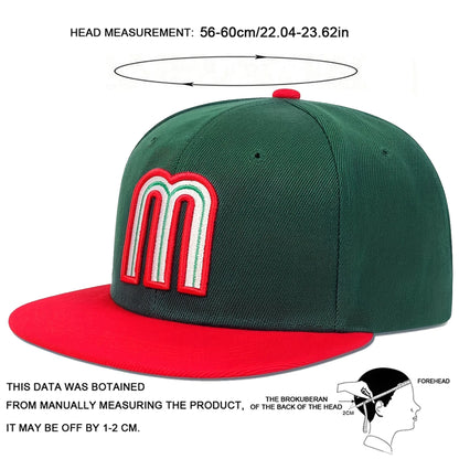 Unisex M Letter Embroidery Hip Hop Hats Outdoor Adjustable Casual Baseball Caps Sunscreen Hat