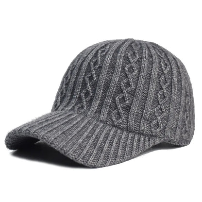 Autumn and Winter Knitted Wool Baseball Cap Korean Style Warm Solid Color Plain Duckbill Cap Versatile Fashionable