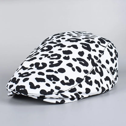 Spring Fashion Dot Leopard Newsboy Cap Women Cotton