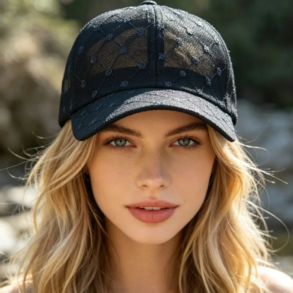 Lace Flower Embroidery Summer Baseball Cap