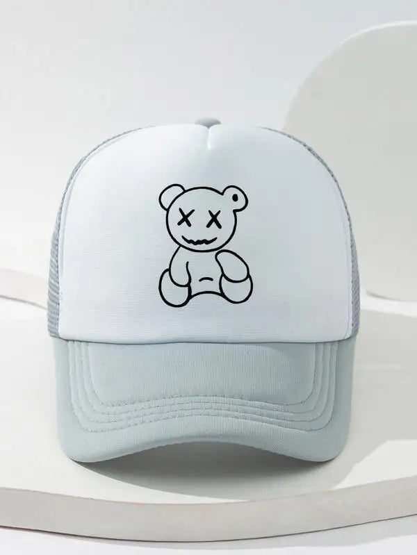 Unisex XX Little Bear Embroidery Hip-hop Hats Spring Autumn