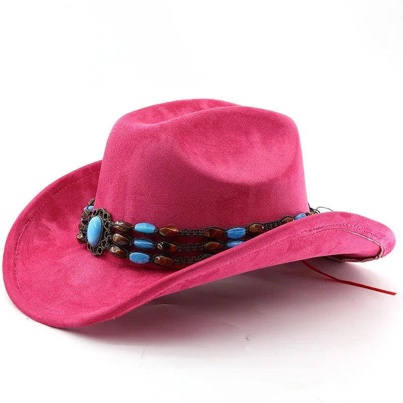 Suede Horse Riding Western Cowboy Hat For Men And Women Outdoor