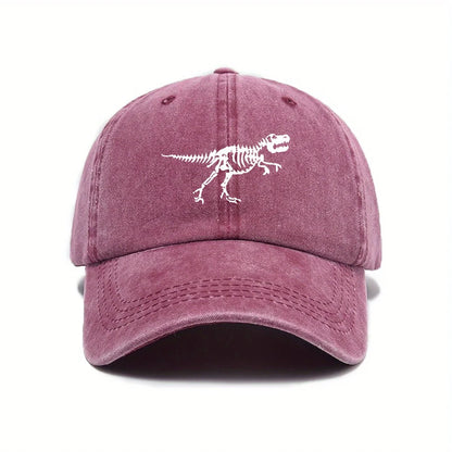Fashionable and Casual Dinosaur Skeleton Printed Baseball Cap