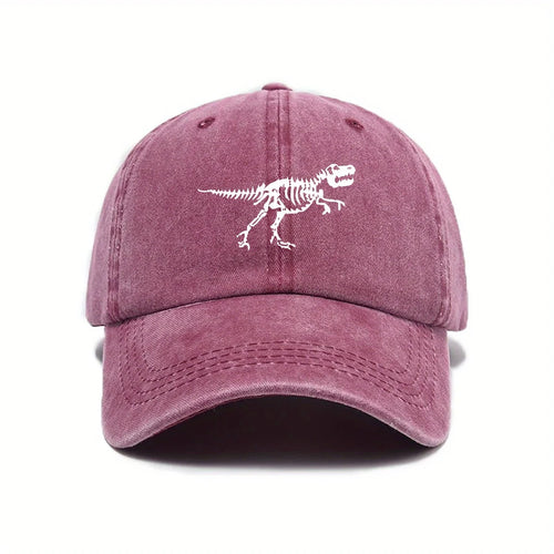 Fashionable and Casual Dinosaur Skeleton Printed Baseball Cap