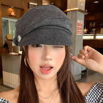 Solid Color Elegant Artist Beret For Women Autumn Winter Warm Cold