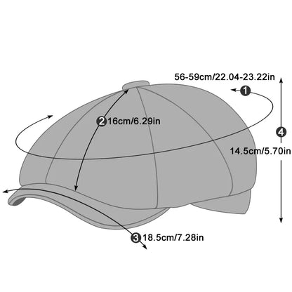 Spring Autumn Hats Women Solid Plain Octagonal Newsboy Cap