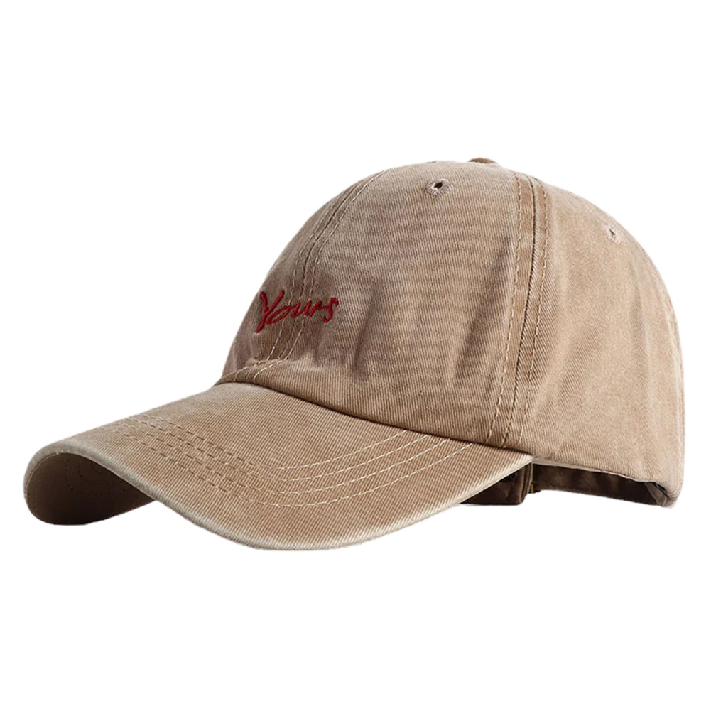 Unisex Yours Letter Embroidery Washed Cotton Baseball Cap