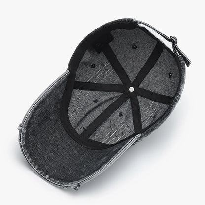 Vintage Hats Hairy Denim Baseball Cap, Washed Black Caps