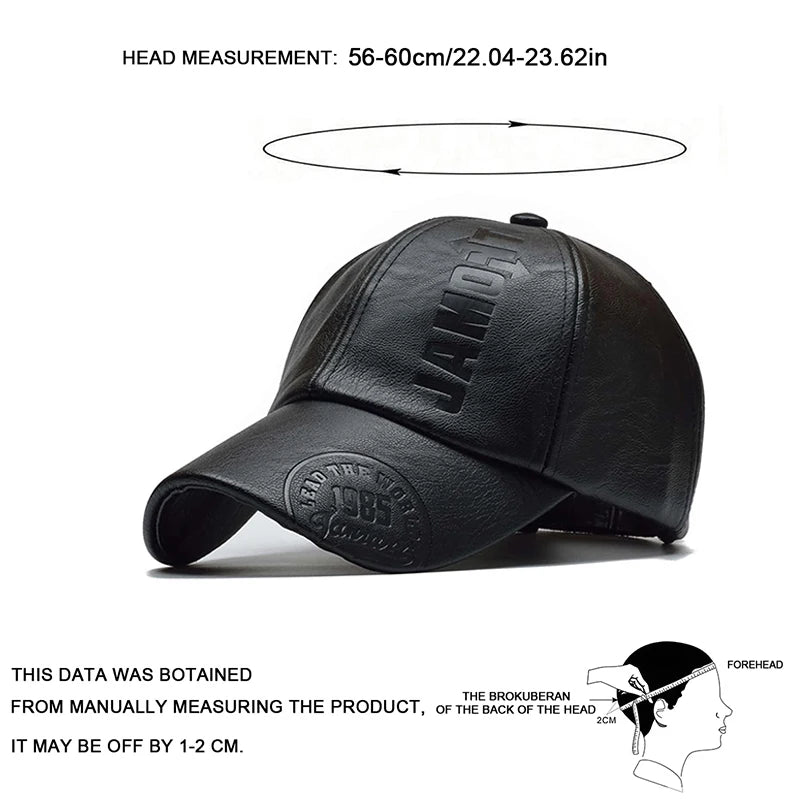 Unisex 1985 Letter Imprinting Leather Baseball Caps Spring and Autumn