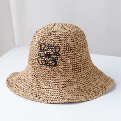 2025 Y2k Beach Korean Straw Hat Summer Women Visor Bucket Hat Fisherman Hat