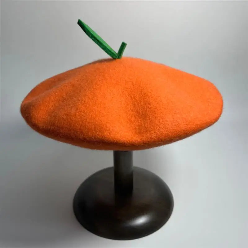 Ladies Cute Green Red Apple Girl Painter Hat Leaf Sweet Party Gift Fruit Orange Girls