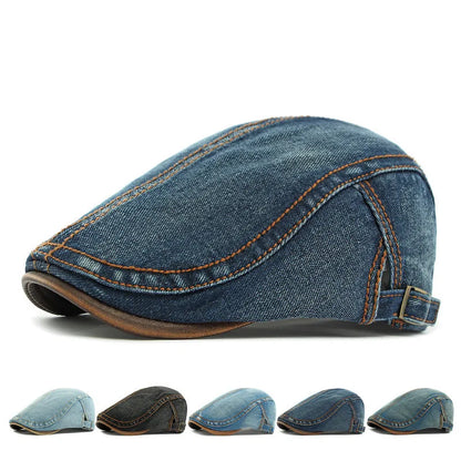 Four Seasons Cotton Solid Newsboy Caps Flat Peaked Cap