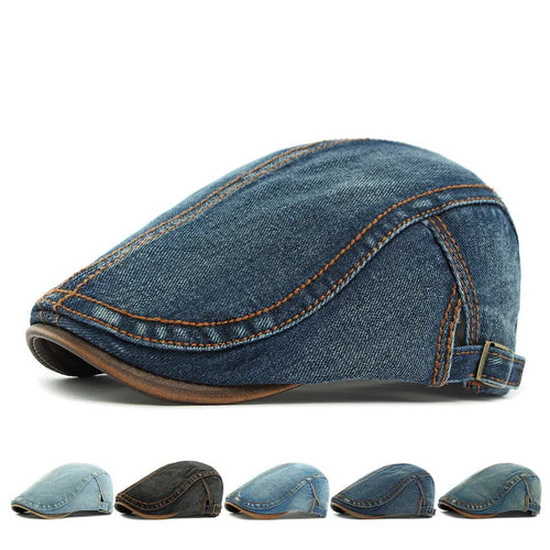 Four Seasons Cotton Solid Newsboy Caps Flat Peaked Cap