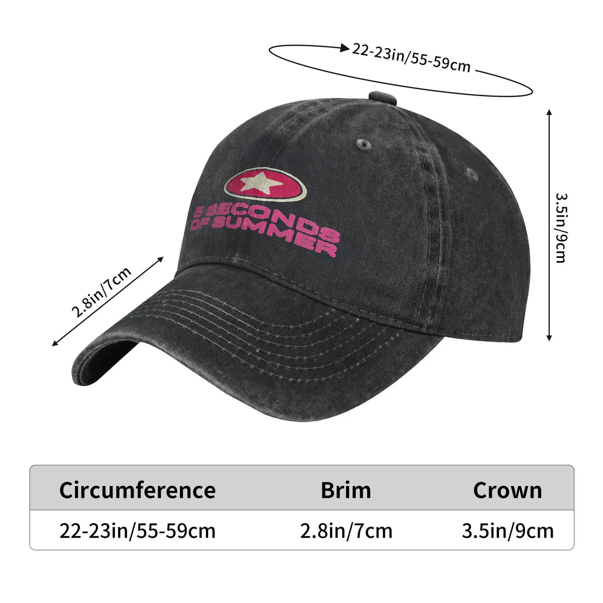 5 Seconds Of Summer World Tour 2026 Headwear Baseball Cap