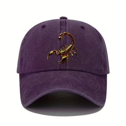 Golden Scorpion Printed Baseball Hat Retro Lightweight Washable Hat for Men