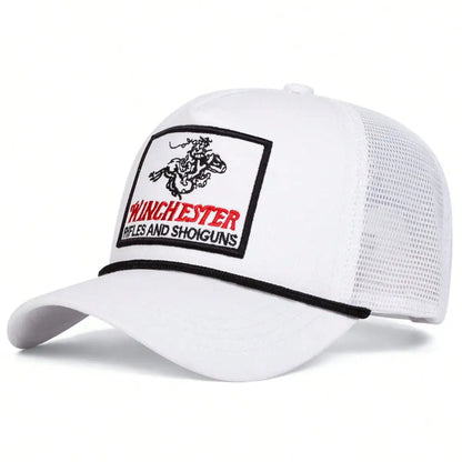 WINCHESTER RIFLES AND SHOTGUNS Truck Driver Cap Personalized Embroidered Letter Baseball Hat Streetwear Mesh Cap
