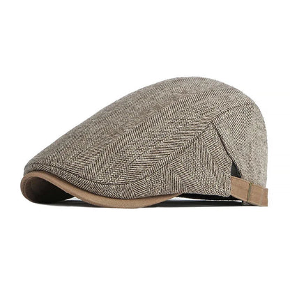 Vintage Tweed Newsboy Cap Casual Driving Flat Cap