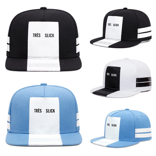 Flat brimmed Hat Tres Slick Striped Street Trendy Hip Hop Hat