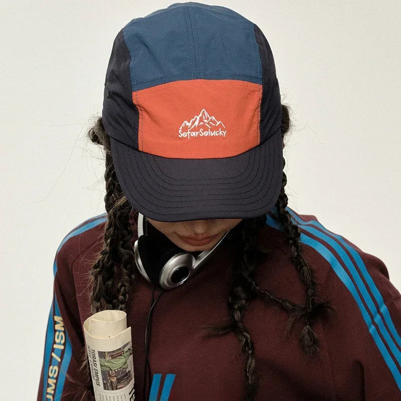 Mountain Peak Letter Embroidered Quick Dry Waterproof Snapback Hat