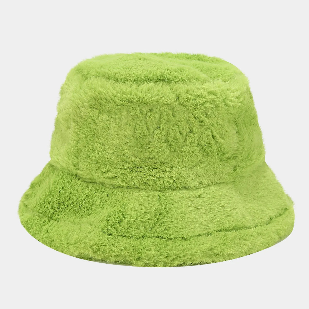 Faux Rabbit Fur Bucket Hat Lady Winter Warm Soft Panama Hat