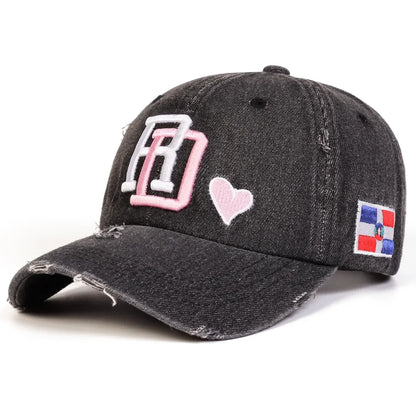 Unisex SD Letter Embroidery Hole Cowboy Baseball Caps