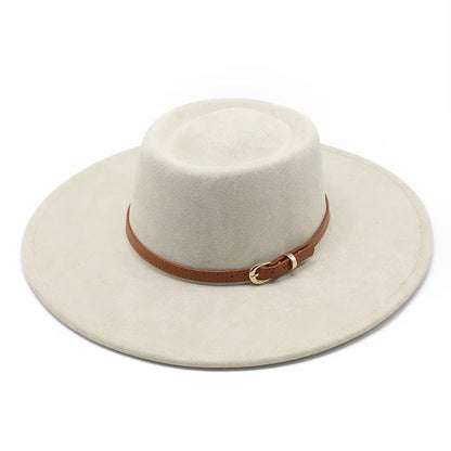 French Style Elegant Dome Hat, Cross-Border New Suede Wide Brim Jazz Hat