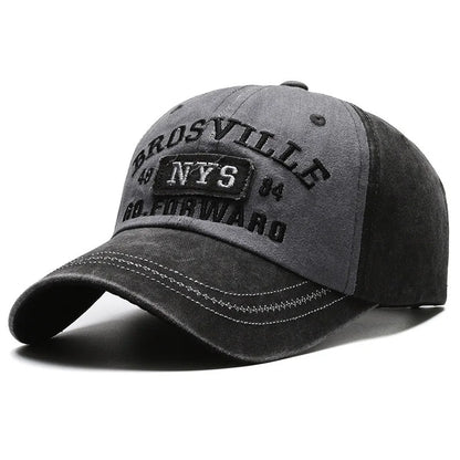 Vintage Washed Cotton Baseball Cap For Men Adjustable