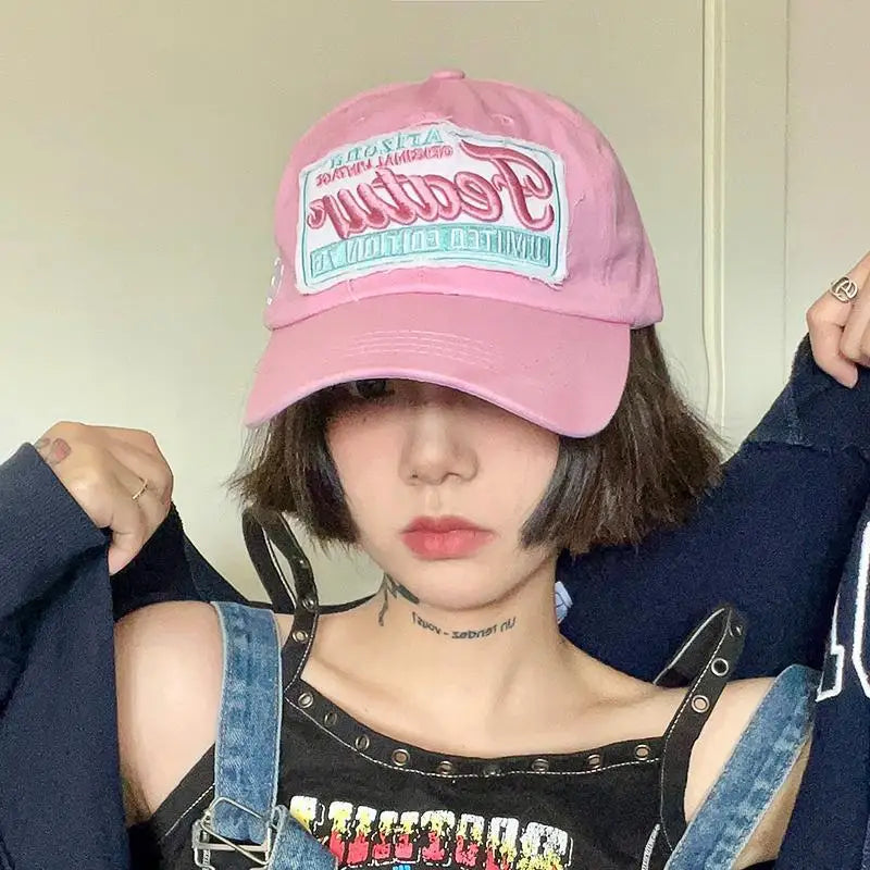 Pink Letter Baseball Caps for Women
