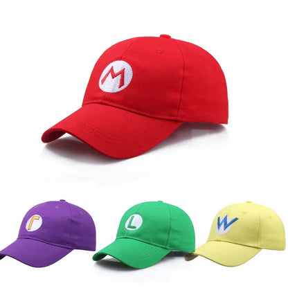 Super Mario Baseball Cap Embroidery Sunshade Anime Mario Brothers Cartoon Game Christmas Cosplay Birthday Gift