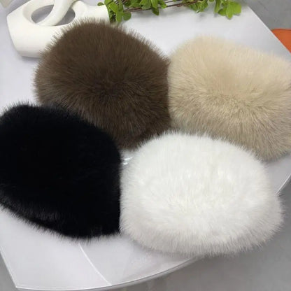 New Fluffy Fur Women's Winter Hat Winter Snow Ski Cap Female Faux Fur Thick Warm