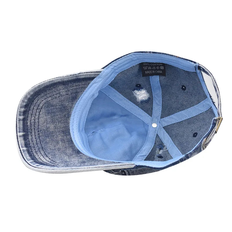 Denim Baseball Cap For Men Women Spring Summer Hats
