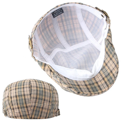 Casual Plaid Hats Men Berets Summer Herringbone Newsboy Cap