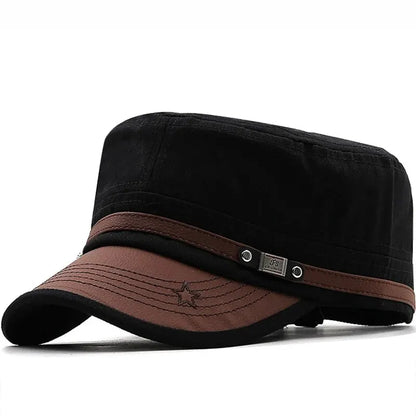 Casual Cadet Hat Man Flat Top Caps Fashion Cotton Visor Hats