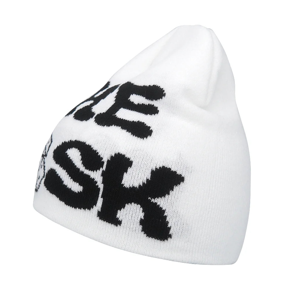 Y2K Letter Knitted Winter Autumn Beanie Cap Men Women