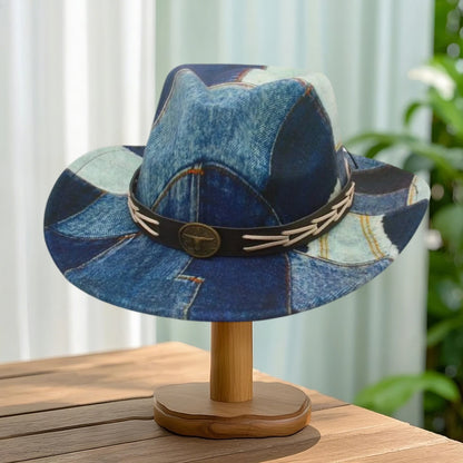 Jean Print Cowgirl Hat For Women Men