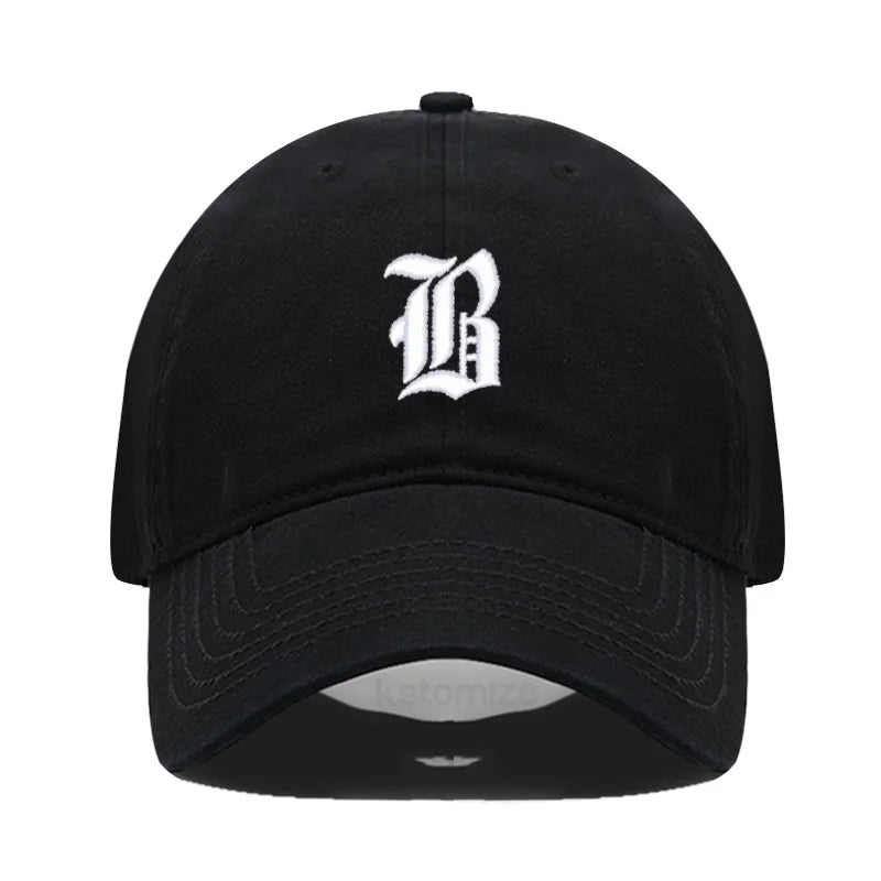 Old English Letter A-Z Embroider Baseball Cap For Men Women