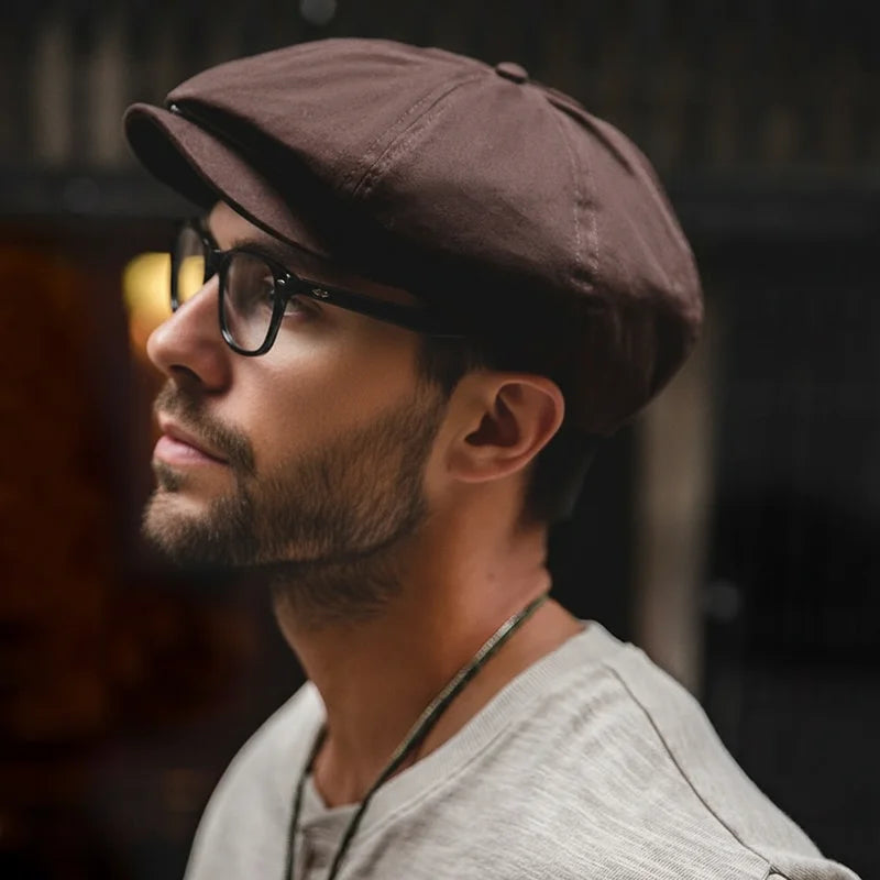 Men's Casual Newsboy Hat Retro Beret Painter Cap