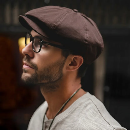 Men's Casual Newsboy Hat Retro Beret Painter Cap
