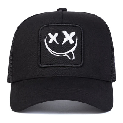 Unisex XX Smiling Face Embroidery Baseball Net Caps Spring And Summer Outdoor
