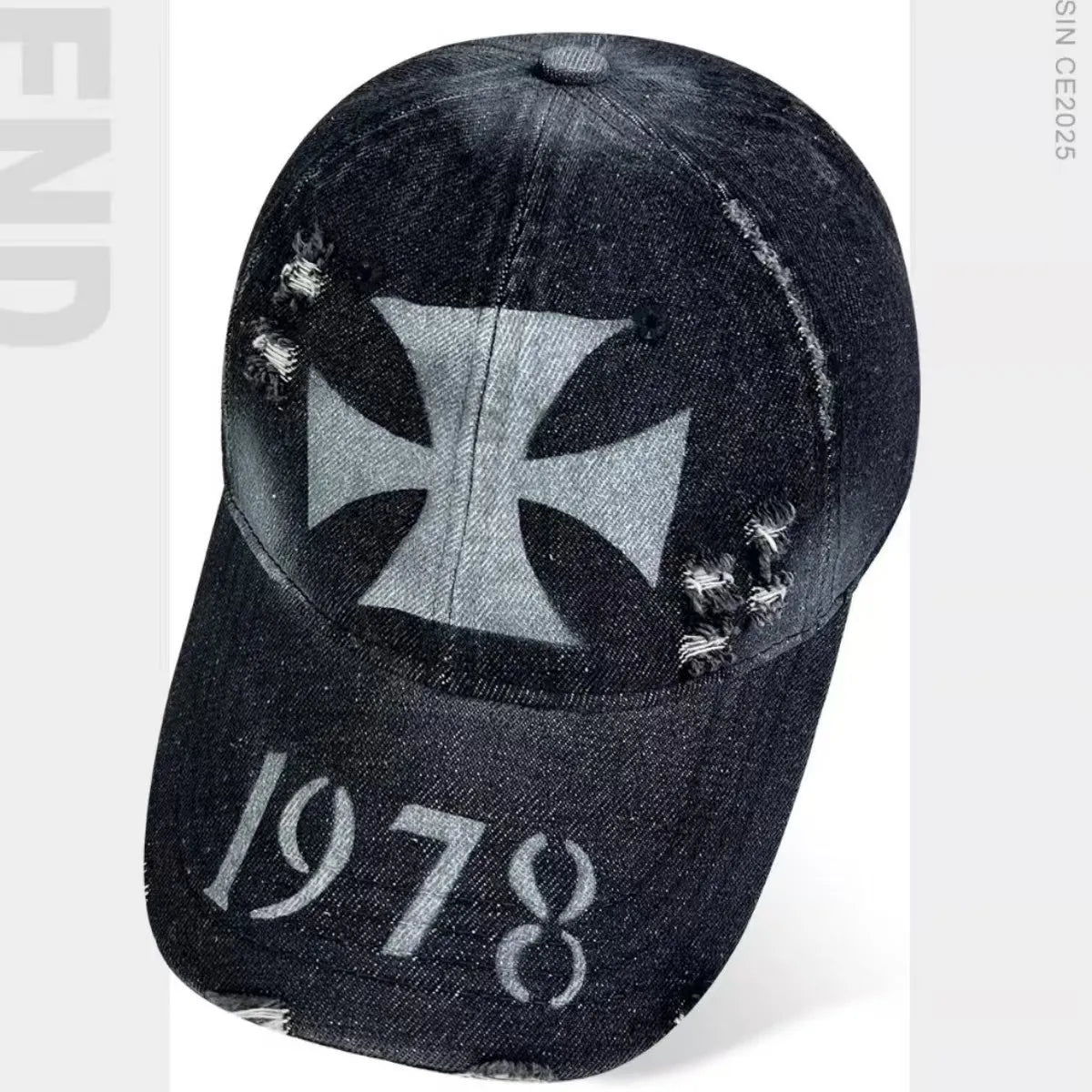 Retro, Personalized Hand-Drawn Cross-Stitch Baseball Cap