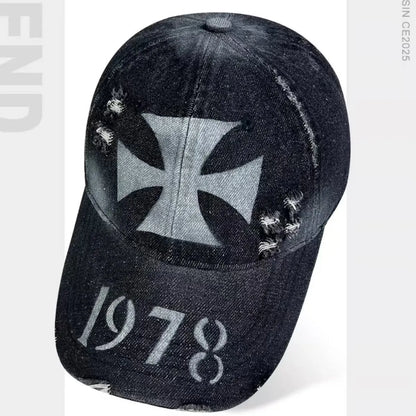 Retro, Personalized Hand-Drawn Cross-Stitch Baseball Cap