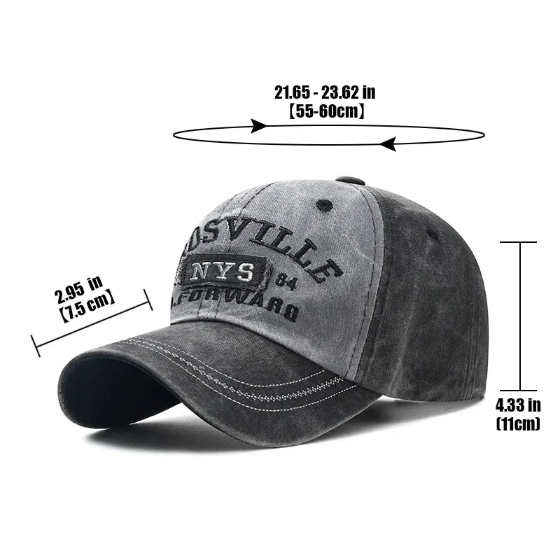 Washed Old Letter Embroidered Caps Baseball Cap