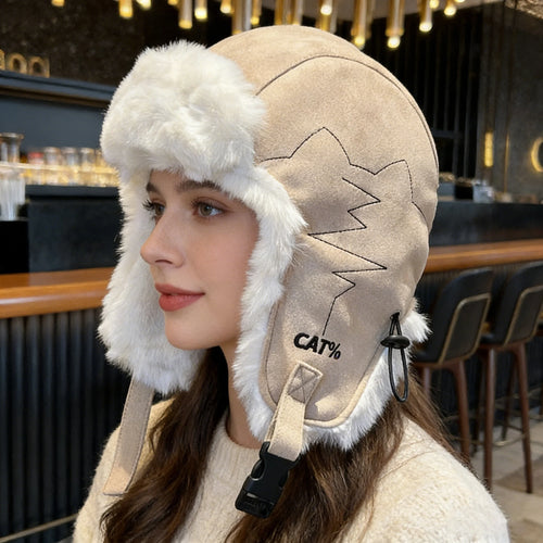 Winter Plush Lined Ushanka Hat For Men Women Windproof Cold Weather Outdoor